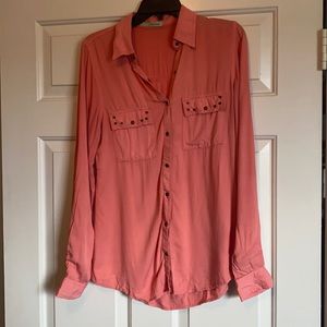 Button down salmon shirt